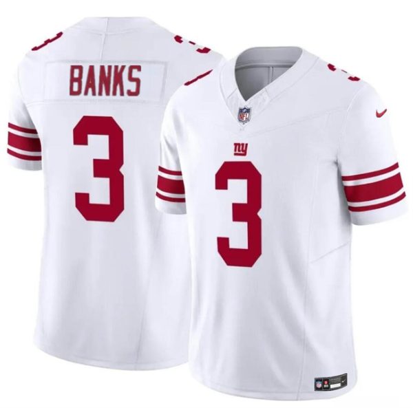 Men's New York Giants #3 Deonte Banks White 2023 F.U.S.E. Vapor Untouchable Limited Stitched Jersey - Custom Name