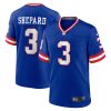 Men's New York Giants #3 Sterling Shepard Royal Classic Retired Player Stitched Game Jersey - Custom Name