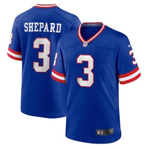 Men's New York Giants #3 Sterling Shepard Royal Classic Retired Player Stitched Game Jersey - Custom Name