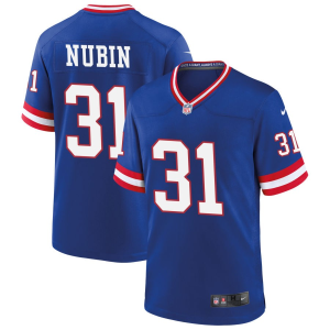 Men's New York Giants #31 Tyler Nubin Royal Classic Football Stitched Game Jersey - Custom Name