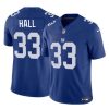 Men's New York Giants #33 Hassan Hall Blue 2023 F.U.S.E. Vapor Untouchable Limited Stitched Jersey - Custom Name