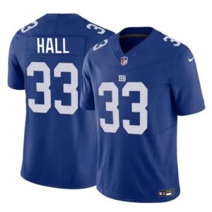 Men's New York Giants #33 Hassan Hall Blue 2023 F.U.S.E. Vapor Untouchable Limited Stitched Jersey - Custom Name