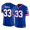 Men's New York Giants #33 Hassan Hall Royal Throwback Limited Stitched Jersey - Custom Name