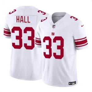 Men's New York Giants #33 Hassan Hall White 2023 F.U.S.E. Vapor Untouchable Limited Stitched Jersey - Custom Name