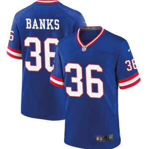 Men's New York Giants #36 Deonte Banks Royal Classic 2023 Draft Stitched Game Jersey - Custom Name