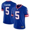 Men's New York Giants #5 Jacob Eason Royal Throwback Limited Stitched Jersey - Custom Name