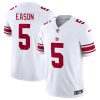 Men's New York Giants #5 Jacob Eason White 2023 F.U.S.E. Vapor Untouchable Limited Stitched Jersey - Custom Name