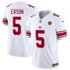 Men's New York Giants #5 Jacob Eason White 2023 F.U.S.E. With John Madden Patch Vapor Limited Stitched Football Jersey - Custom Name