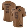 Men's New York Giants #5 Kayvon Thibodeaux 2023 Brown Salute To Service Limited Football Jersey - Custom Name