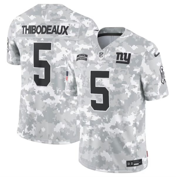 Men's New York Giants #5 Kayvon Thibodeaux 2024 F.U.S.E Arctic Camo Salute to Service Limited Stitched Football Jersey - Custom Name