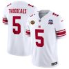 Men's New York Giants #5 Kayvon Thibodeaux White 2024 F.U.S.E. With John Madden Patch And 100TH Season Patch Vapor Untouchable Limited Stitched Jersey - Custom Name