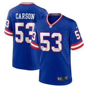 Men's New York Giants #53 Harry Carson Royal Classic Retired Player Stitched Game Jersey - Custom Name
