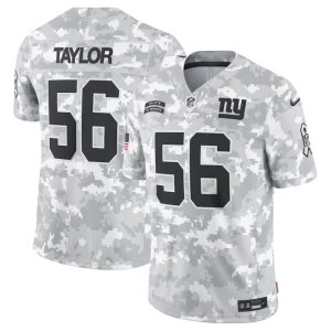 Men's New York Giants #56 Lawrence Taylor 2024 F.U.S.E Arctic Camo Salute to Service Limited Stitched Football Jersey - Custom Name