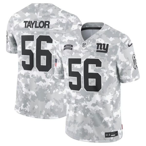 Men's New York Giants #56 Lawrence Taylor 2024 F.U.S.E Arctic Camo Salute to Service Limited Stitched Football Jersey - Custom Name