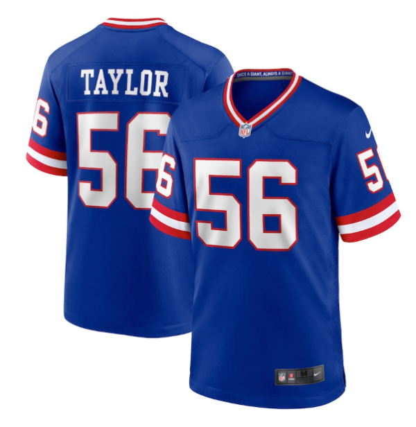 Men's New York Giants #56 Lawrence Taylor Royal Classic Retired Player Stitched Game Jersey - Custom Name