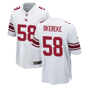 Men's New York Giants #58 Bobby Okereke White Stitched Game Jersey - Custom Name