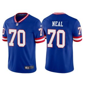 Men's New York Giants #70 Evan Neal Royal Classic Retired Player Stitched Game Jersey - Custom Name