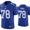 Men's New York Giants #78 Andrew Thomas Blue With C Patch Vapor Untouchable Limited Stitched Jersey - Custom Name
