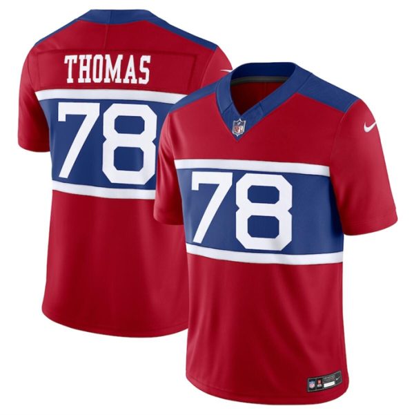 Men's New York Giants #78 Andrew Thomas Century Red Alternate Vapor F.U.S.E. Limited Stitched Football Jersey - Custom Name