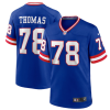 Men's New York Giants #78 Andrew Thomas Royal Classic Retired Player Stitched Game Jersey - Custom Name