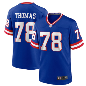 Men's New York Giants #78 Andrew Thomas Royal Classic Retired Player Stitched Game Jersey - Custom Name