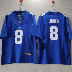 Men's New York Giants #8 Daniel Jones Blue 2023 F.U.S.E. Vapor Untouchable Limited Stitched Jersey - Custom Name