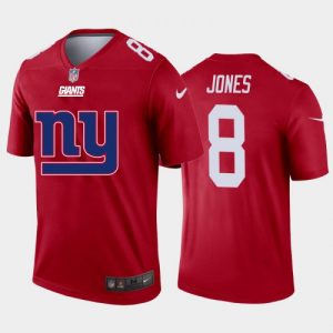 Men's New York Giants #8 Daniel Jones Red 2020 Team Big Logo Inverted Legend Stitched Jersey - Custom Name