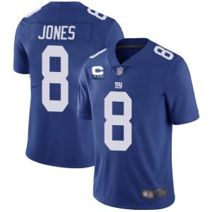 Men's New York Giants #8 Daniel Jones Royal With 3-star C Patch Vapor Untouchable Limited Stitched Jersey - Custom Name