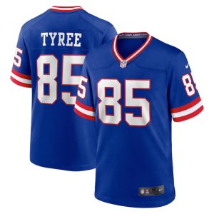 Men's New York Giants #85 David Tyree Royal Classic Retired Player Stitched Game Jersey - Custom Name
