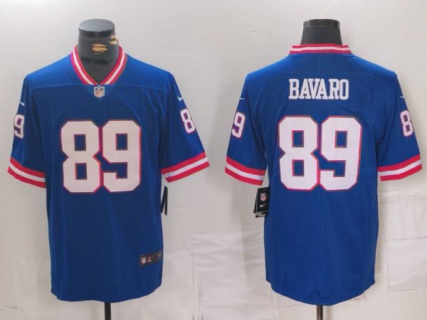 Men's New York Giants #89 Mark Bavaro Royal Vapor Untouchable Classic Retired Player Stitched Jersey - Custom Name
