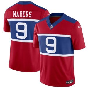 Men's New York Giants #9 Malik Nabers Century Red Alternate Vapor F.U.S.E. Limited Stitched Football Jersey - Custom Name