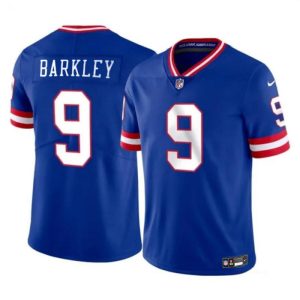 Men's New York Giants #9 Matt Barkley Blue 2023 F.U.S.E. Throwback Vapor Untouchable Limited Stitched Jersey - Custom Name