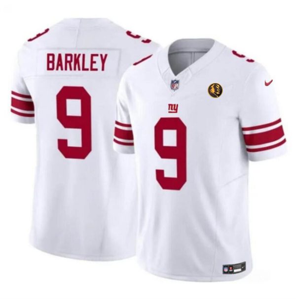 Men's New York Giants #9 Matt Barkley White 2023 F.U.S.E. With John Madden Patch Vapor Limited Stitched Football Jersey - Custom Name