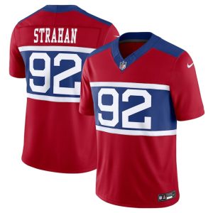 Men's New York Giants #92 Michael Strahan Century Red Alternate Vapor F.U.S.E. Limited Stitched Football Jersey - Custom Name