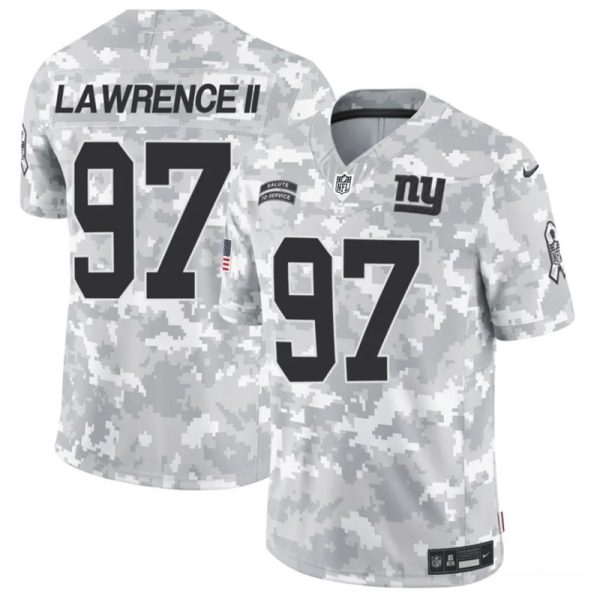 Men's New York Giants #97 Dexter Lawrence II 2024 F.U.S.E Arctic Camo Salute to Service Limited Stitched Football Jersey - Custom Name