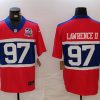 Men's New York Giants #97 Dexter Lawrence II Century Red 100TH Season Commemorative Patch Limited Stitched Football Jersey - Custom Name