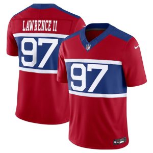 Men's New York Giants #97 Dexter Lawrence II Century Red Alternate Vapor F.U.S.E. Limited Stitched Football Jersey - Custom Name
