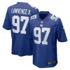 Men's New York Giants #97 Dexter Lawrence II Rush Blue Stitched Game Jersey - Custom Name