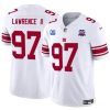 Men's New York Giants #97 Dexter Lawrence II White 2024 F.U.S.E. With 3-Star C Patch And 100TH Season Patch Vapor Untouchable Limited Stitched Jersey - Custom Name