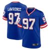 Men's New York Giants #97 Dexter Lawrence Royal Classic Retired Player Stitched Game Jersey - Custom Name