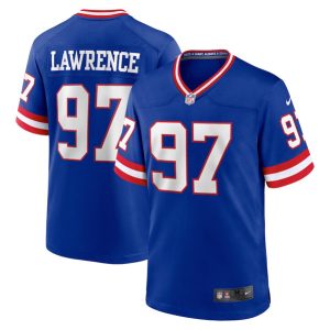 Men's New York Giants #97 Dexter Lawrence Royal Classic Retired Player Stitched Game Jersey - Custom Name