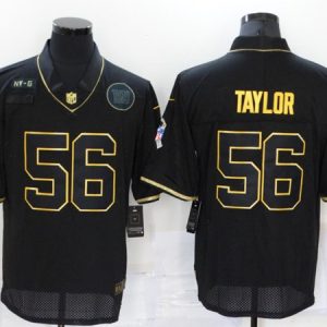 Men's New York Giants ACTIVE PLAYER Custom Black Gold Salute To Service Limited Stitched Jersey - Custom Name