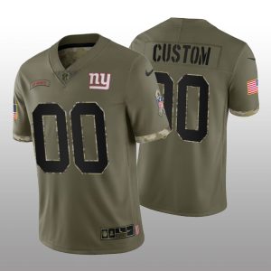 Men's New York Giants ACTIVE PLAYER Custom Olive 2022 Salute To Service Limited Stitched Jersey - Custom Name
