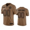 Men's New York Giants Active Player Custom 2023 Brown Salute To Setvice Limited Stitched Football Jersey - Custom Name
