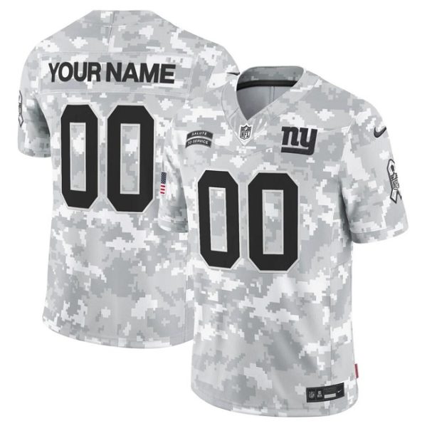 Men's New York Giants Active Player Custom 2024 F.U.S.E Arctic Camo Salute to Service Limited Stitched Football Jersey - Custom Name