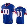 Men's New York Giants Customized Royal Vapor Untouchable Classic Retired Player Stitched Jersey - Custom Name