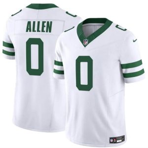 Men's New York Jets #0 Braelon Allen White 2024 F.U.S.E. Vapor Limited Stitched Jersey - Custom Name