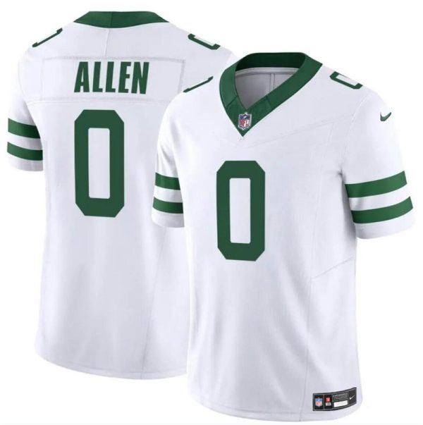 Men's New York Jets #0 Braelon Allen White 2024 F.U.S.E. Vapor Limited Stitched Jersey - Custom Name