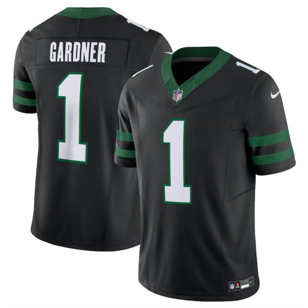 Men's New York Jets #1 Ahmad Sauce Black 2024 F.U.S.E. Vapor Limited Stitched Jersey1 - Custom Name