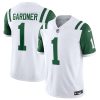 Men's New York Jets #1 Ahmad Sauce Gardner White 2024 Classic Alternate Vapor F.U.S.E. Limited Stitched Football Jersey - Custom Name